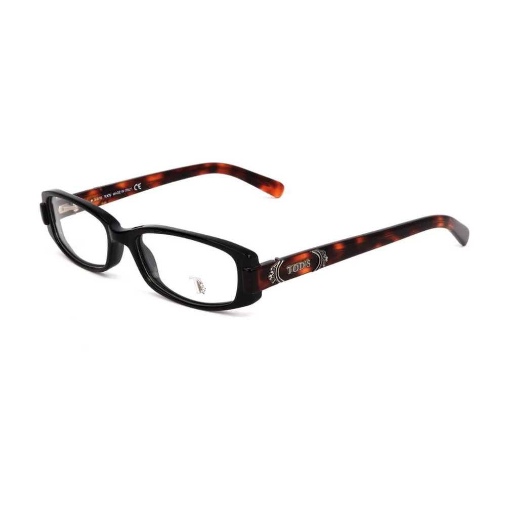 TOD'S Zwarte Acetaatframe Bril met Wijzerplaat Black Dames