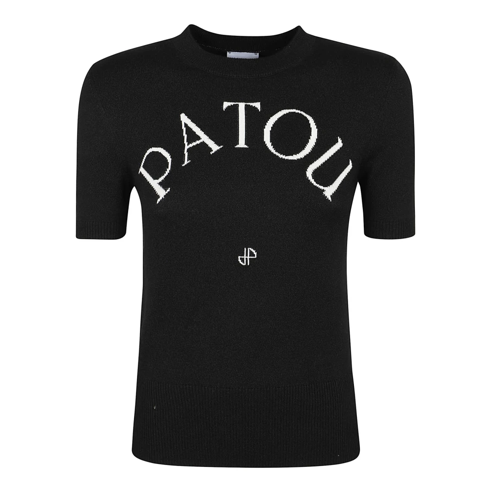 Patou Zwart T-shirt Elegantie Comfort Black Dames