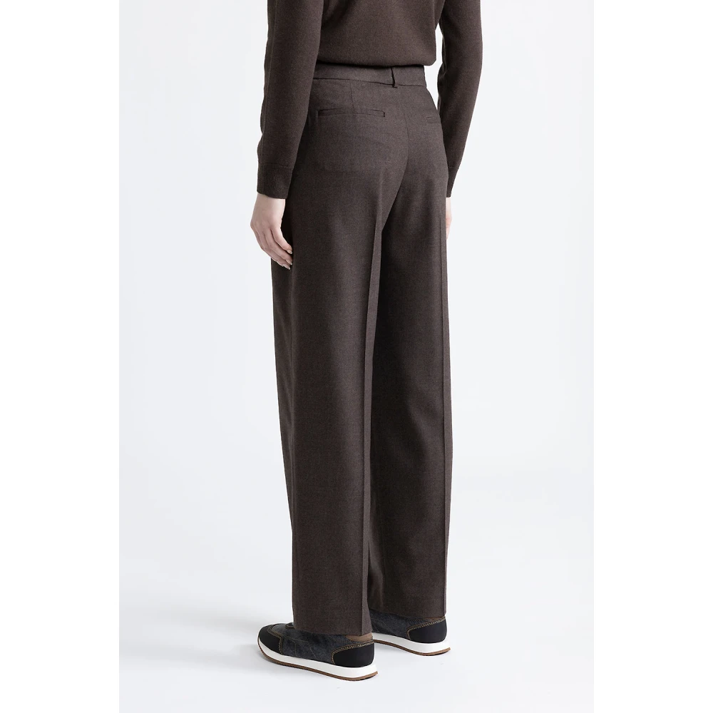 PESERICO Wol en kasjmier klassieke broek Brown Dames