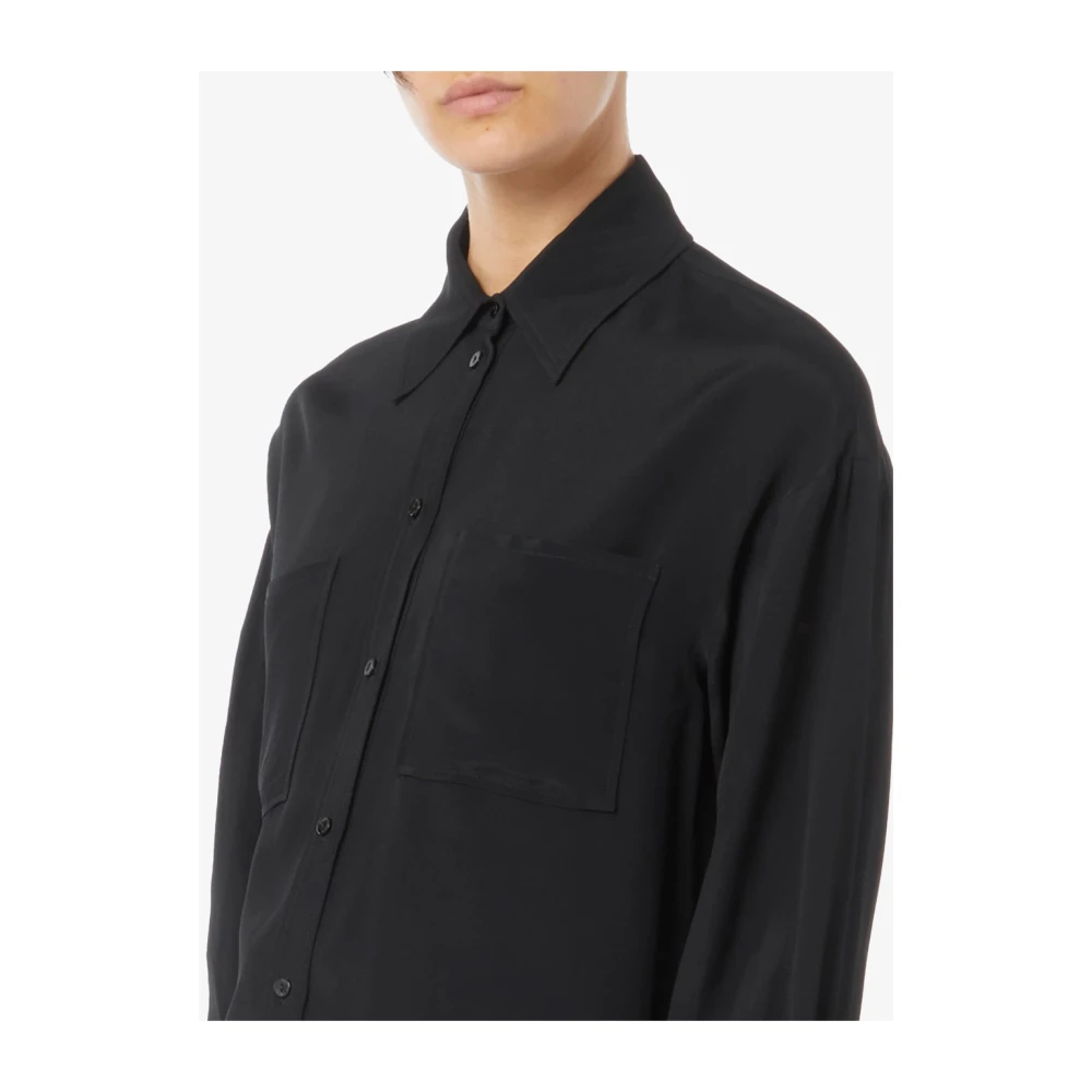 Pennyblack Zwarte Zijden Overhemd Elegante Stijl Black Dames