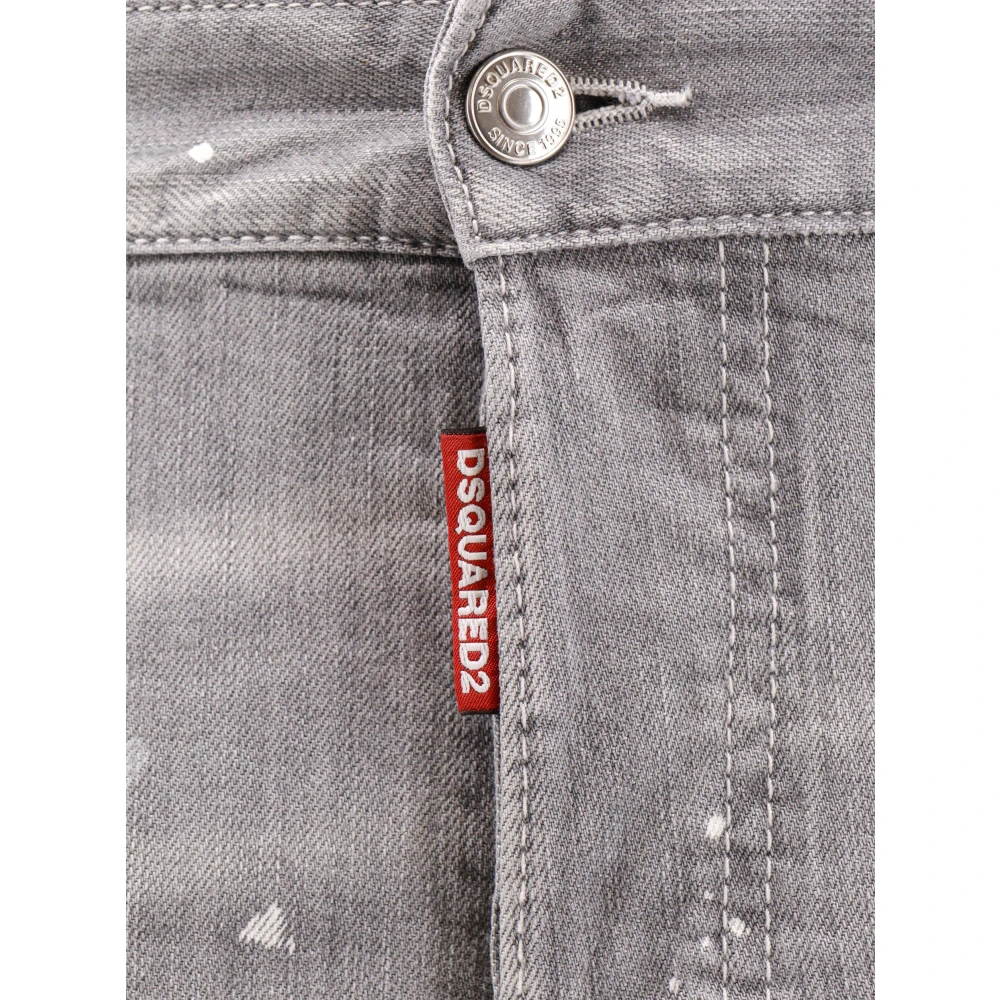Dsquared2 Grijze Jeans met knoopsluiting Gray Heren