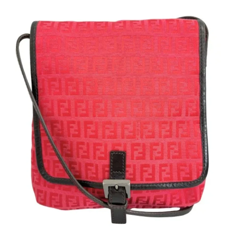 Fendi Vintage Pre-owned Canvas shoulder-bags Pink Dames