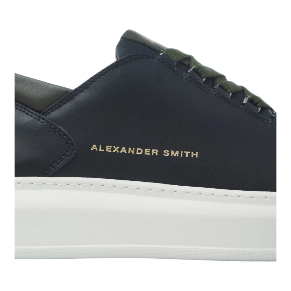 Alexander Smith Zwart Blauw Wembley Man Sneaker Black Heren