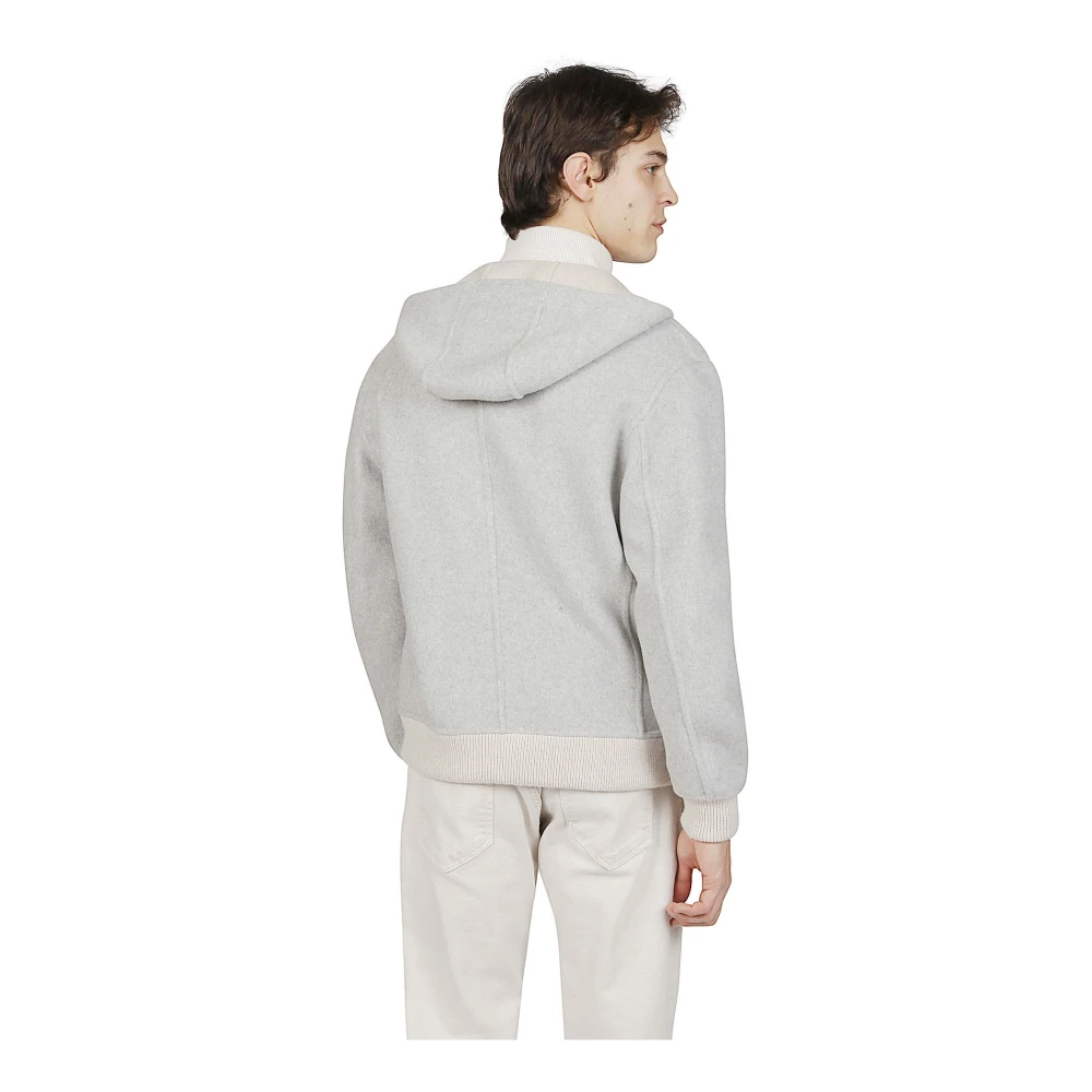 Eleventy Omkeerbare Cashmere Bomber Jas Gray Heren