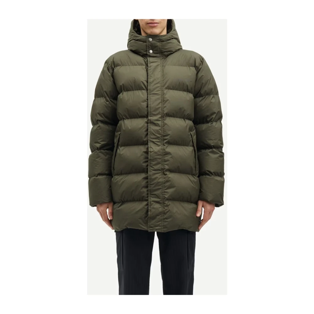 Samsøe Gewatteerde jas met capuchon en PrimaLoft ThermoPlume Green Heren