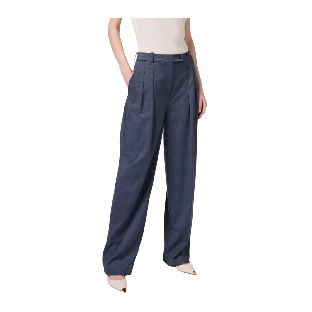 Elisabetta Franchi Blauwe Palazzo Broek Elegant en veelzijdig Blue Dames