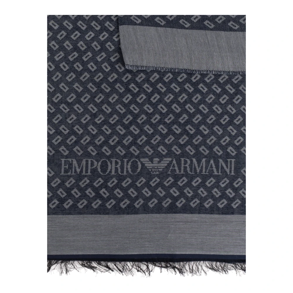 Emporio Armani Sjaal met logo Blue Heren