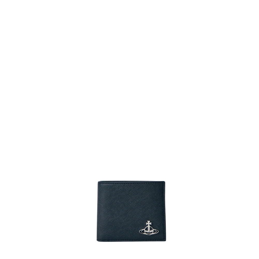 Vivienne Westwood Men's Black Wallets & Cardholders, One Size, Orb Motif Leather Wallet