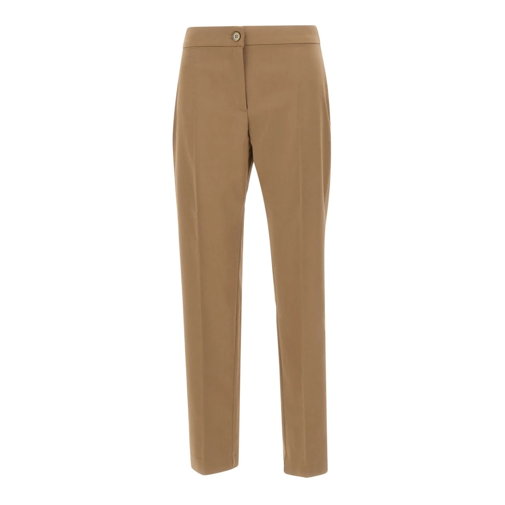 Elena Mirò Women's Brown Straight Trousers, Xl, Straight Trousers