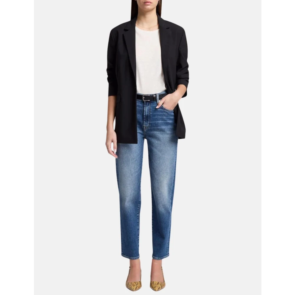 7 For All Mankind Slim Fit Jeans Donkerblauw Blue Dames