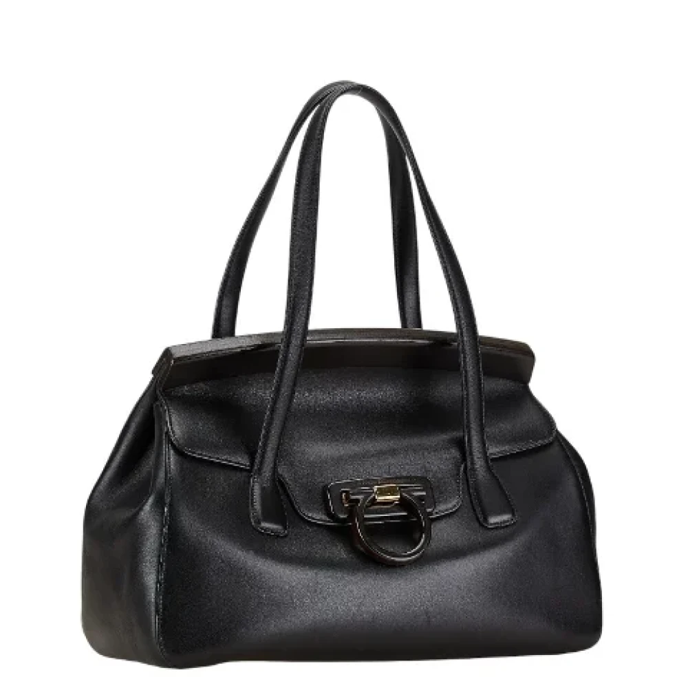 Salvatore Ferragamo Pre-owned Leather handbags Black Dames