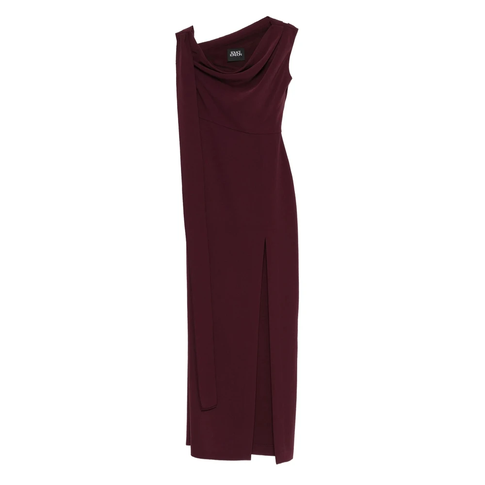 Burgunder Cowl Neck Ärmelloses Kleid - Solace London - Modalova