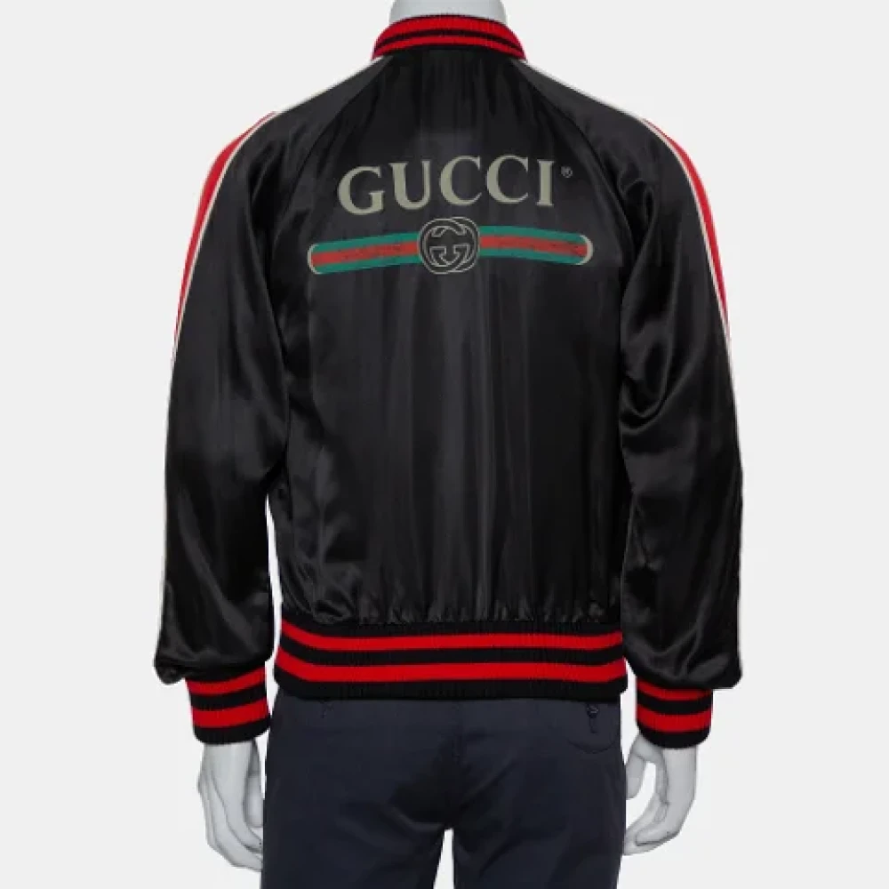 Gucci Vintage Pre-owned Satin outerwear Black Dames