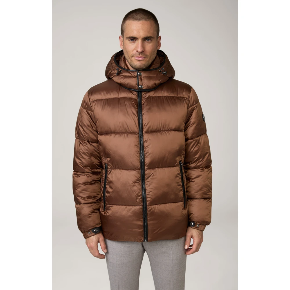 Joop! Bruine Gewatteerde Jas met Afneembare Capuchon Brown Heren