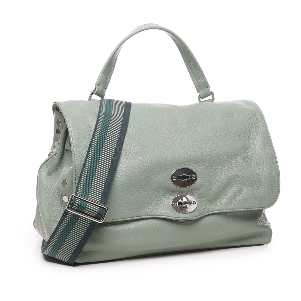 Zanellato Leren schoudertas met binnenzak Green Dames