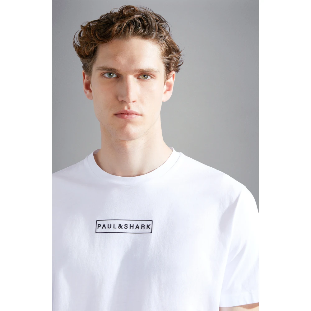 PAUL & SHARK Wit Katoenen T-Shirt Regular Fit White Heren
