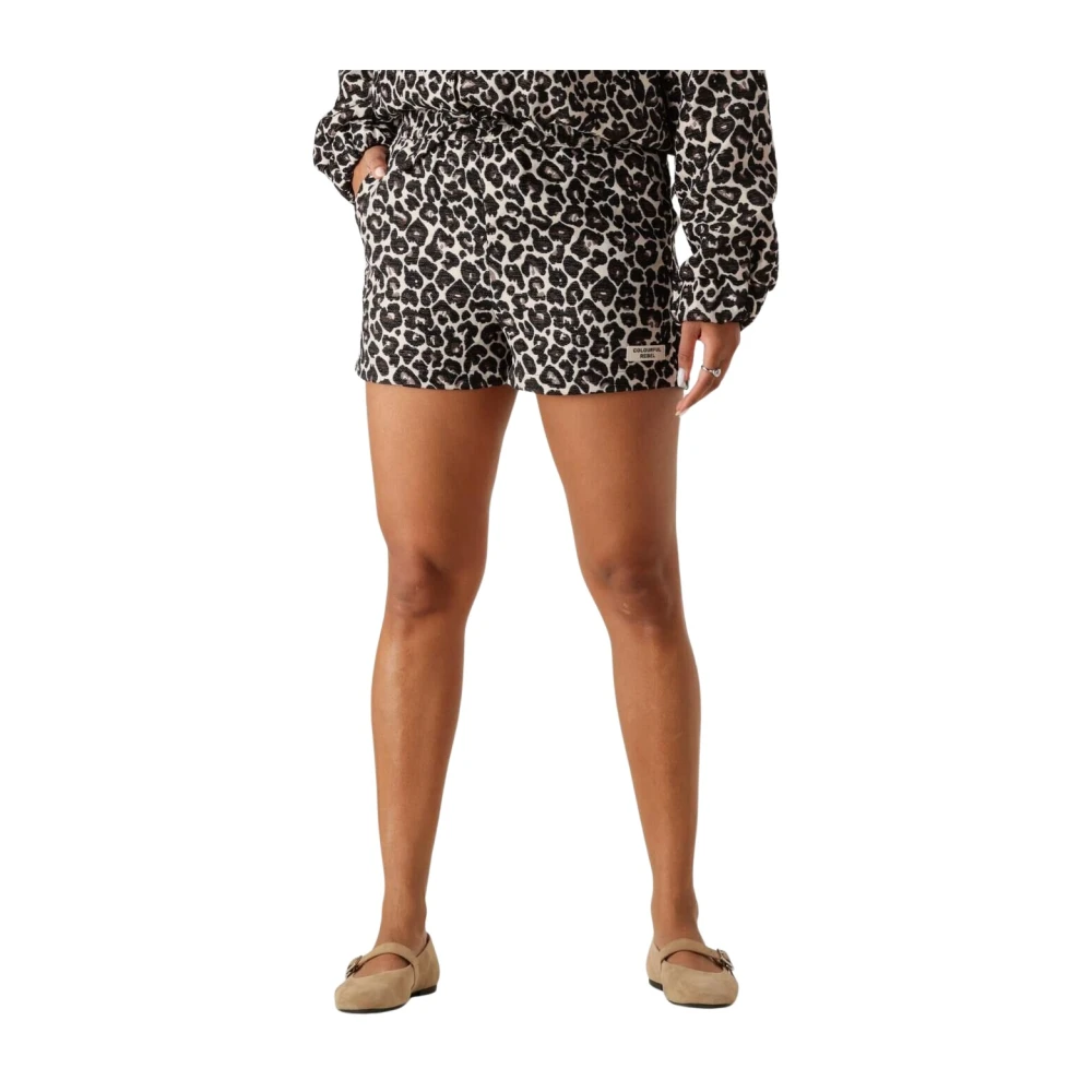 Colourful Rebel Luipaard Jacquard Short voor dames Black Dames