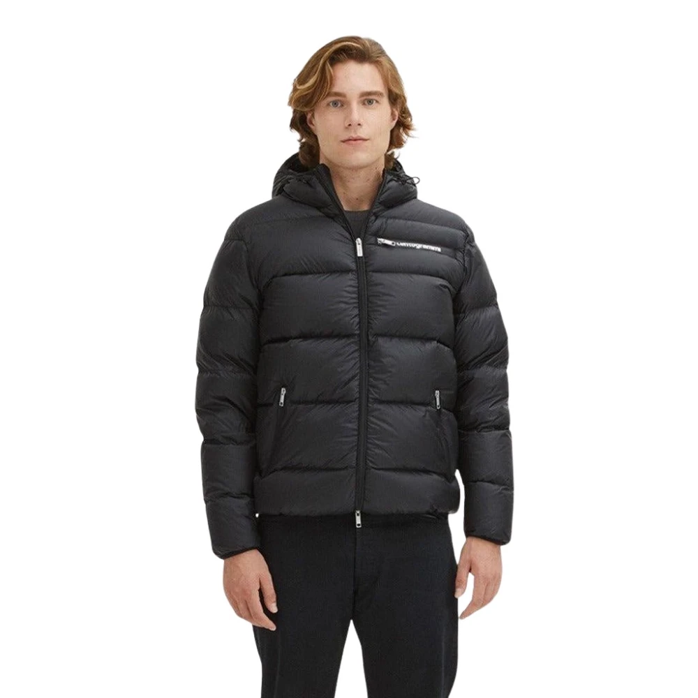 Centogrammi Hooded donsjack in zwart Black Heren