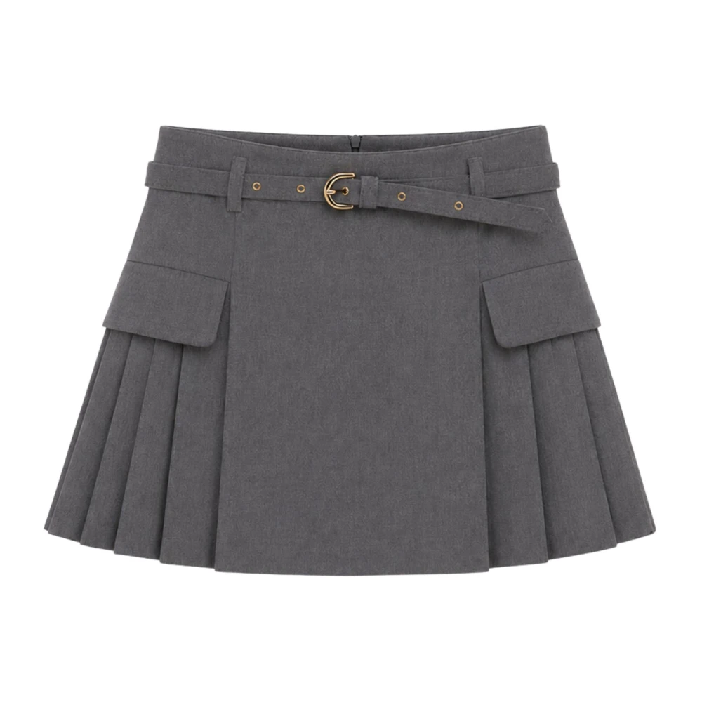 Imperial Donna Grigio - Gonna Corta A Pieghe - Skirts - S