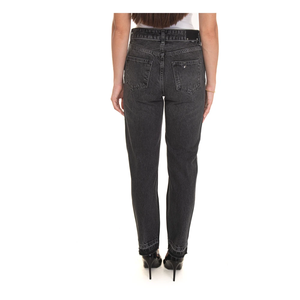 Liu Jo High Waisted Straight Leg Denim Jeans Black Dames