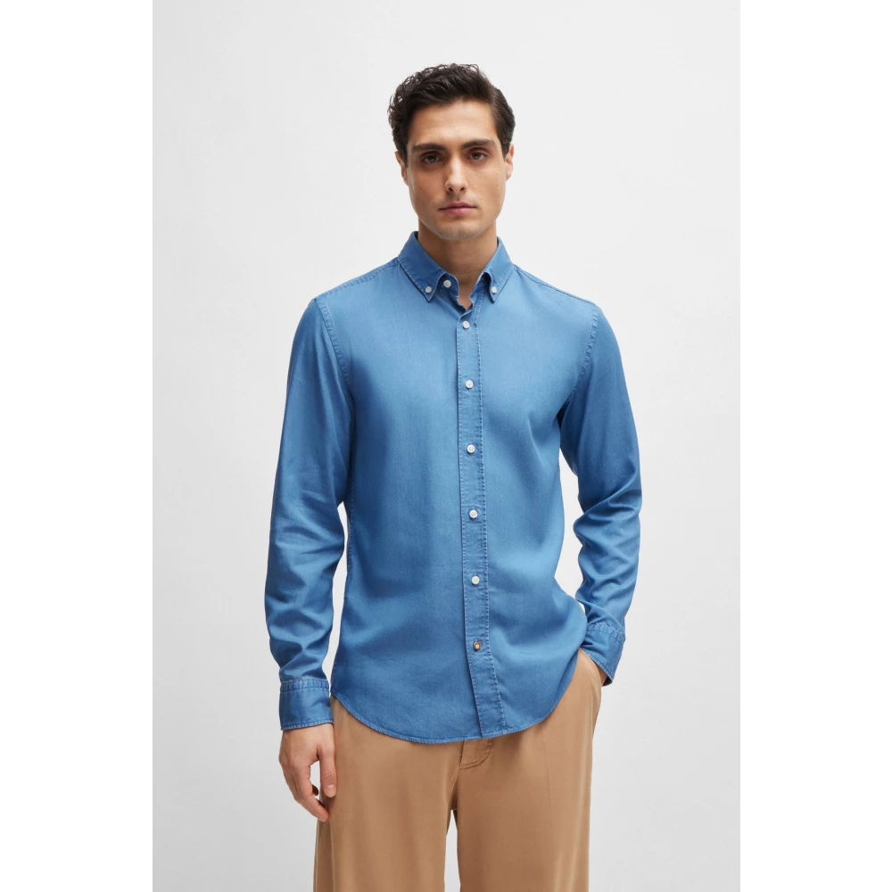 Hugo Boss Casual Shirts Blue Heren