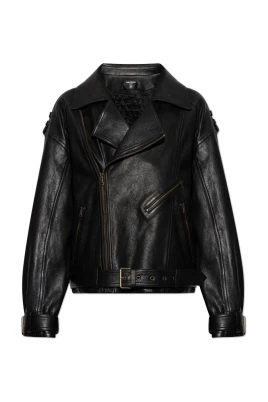 Lammskinnsjacka i bikerstil