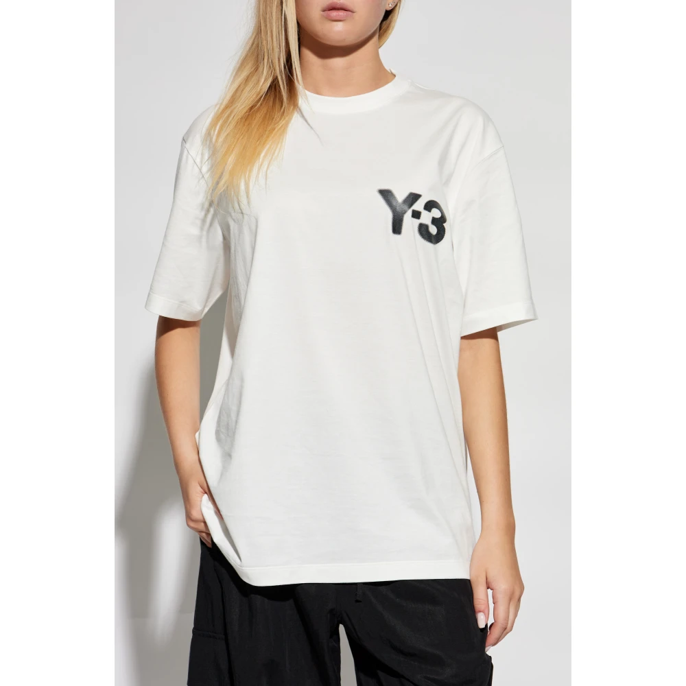 Y-3 T-shirt met bedrukt logo White Heren