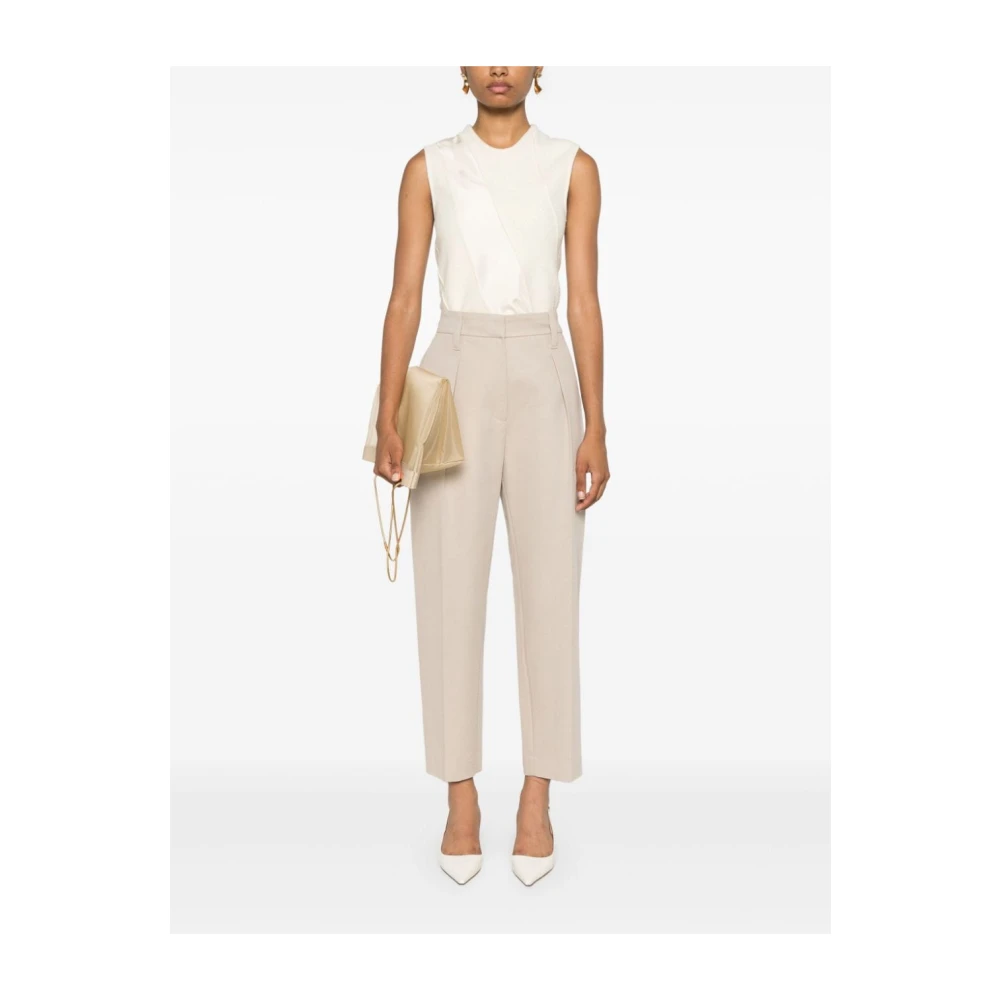 BRUNELLO CUCINELLI Beige Broek Aw24 Damesmode Beige Dames