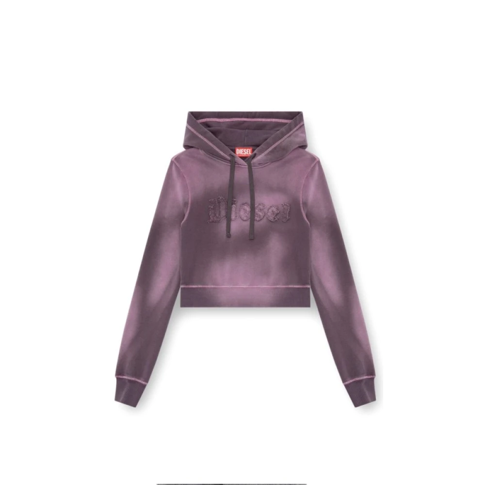 Diesel Hooded Sweatshirt met Gedrukt Logo Purple Dames