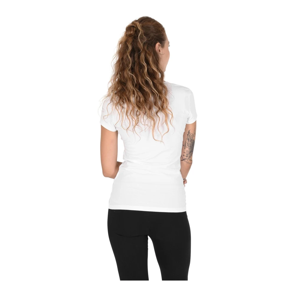 Moschino Witte Katoenen T-shirt met Optische Details White Dames