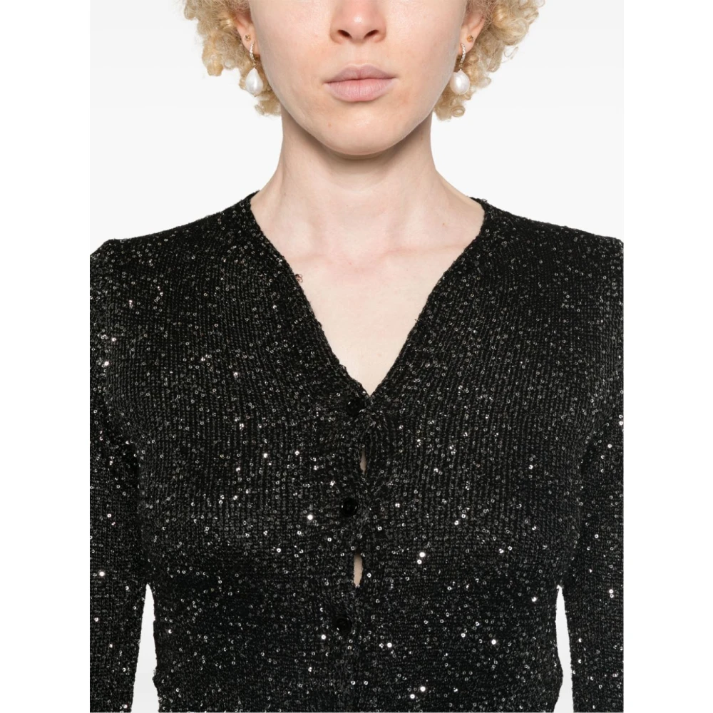 Ermanno Scervino Paillet Vest Zwart Zilver Black Dames