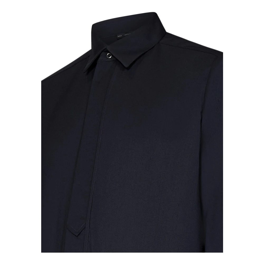 Low Brand Blauwe Techno Wol Shirt Blue Heren