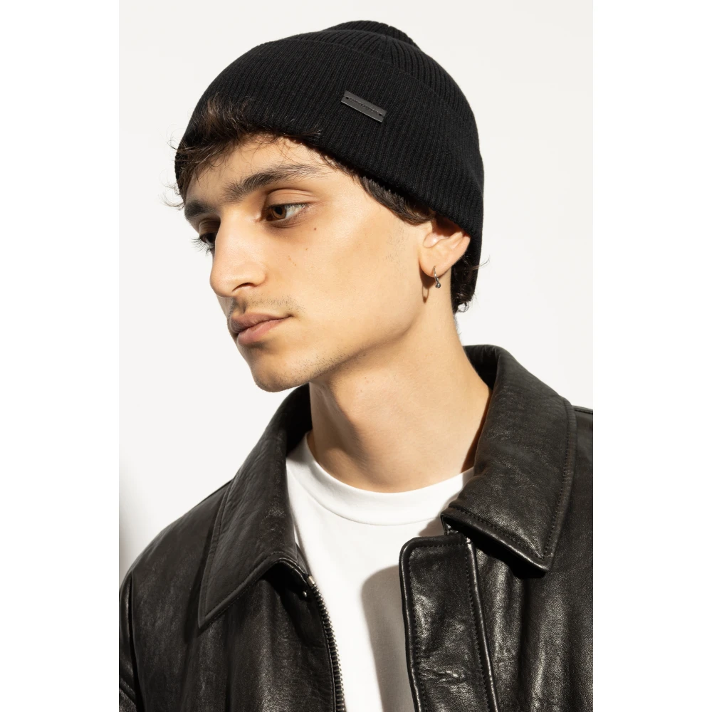 Saint Laurent Hoed met logopatch Black Heren