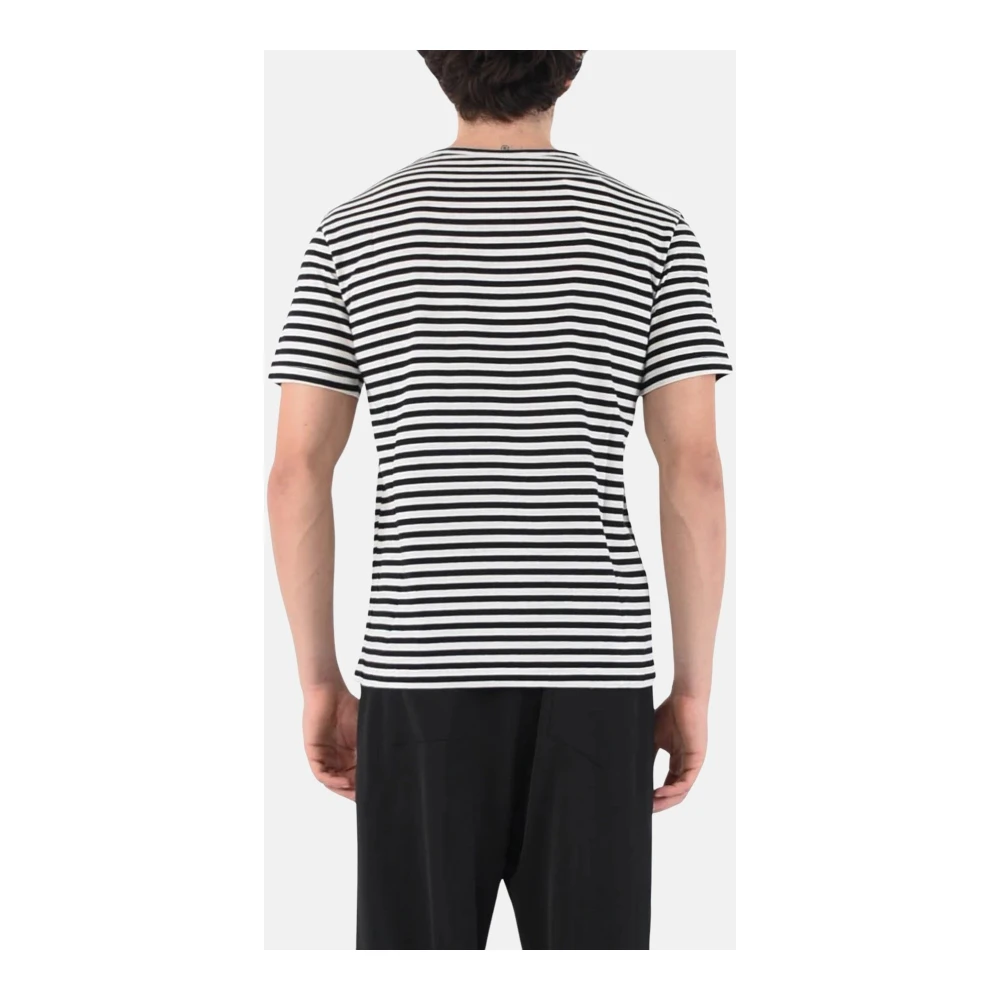Mauro Grifoni Gestreept T-shirt met ronde hals en halve mouw White Heren