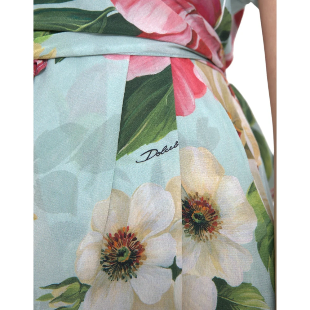 Dolce & Gabbana Bloemen zijden jumpsuit met wijde pijpen Multicolor Dames
