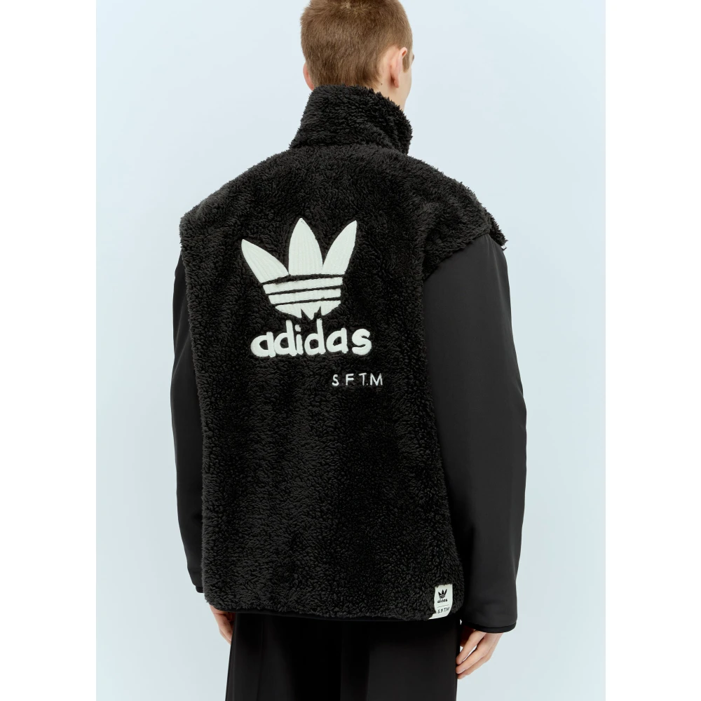 Adidas Gewatteerd Fleecejack met Borduursel Black Heren