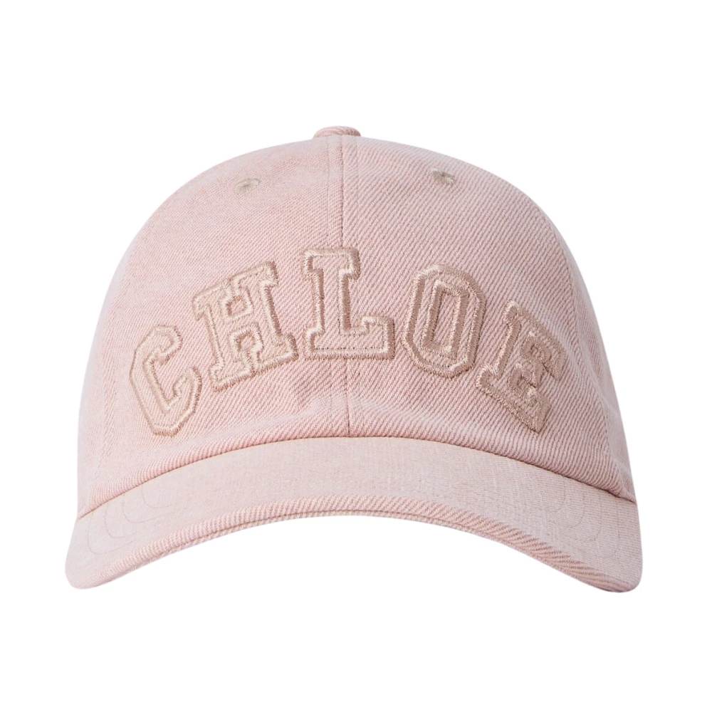 Chloé Pink Hats & Caps, Unisex, M, Signature Denim Cap
