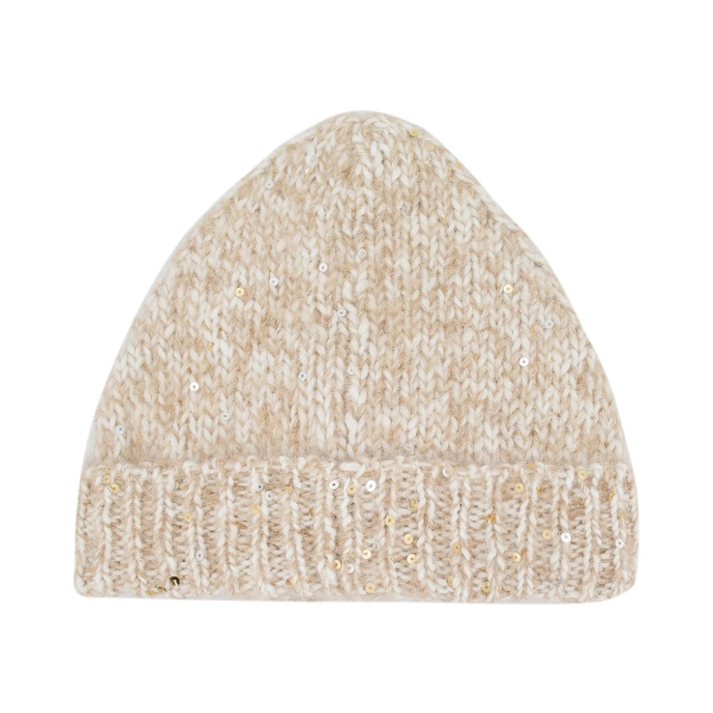 Ermanno Scervino Zachte Gebreide Beanie Muts Beige Dames