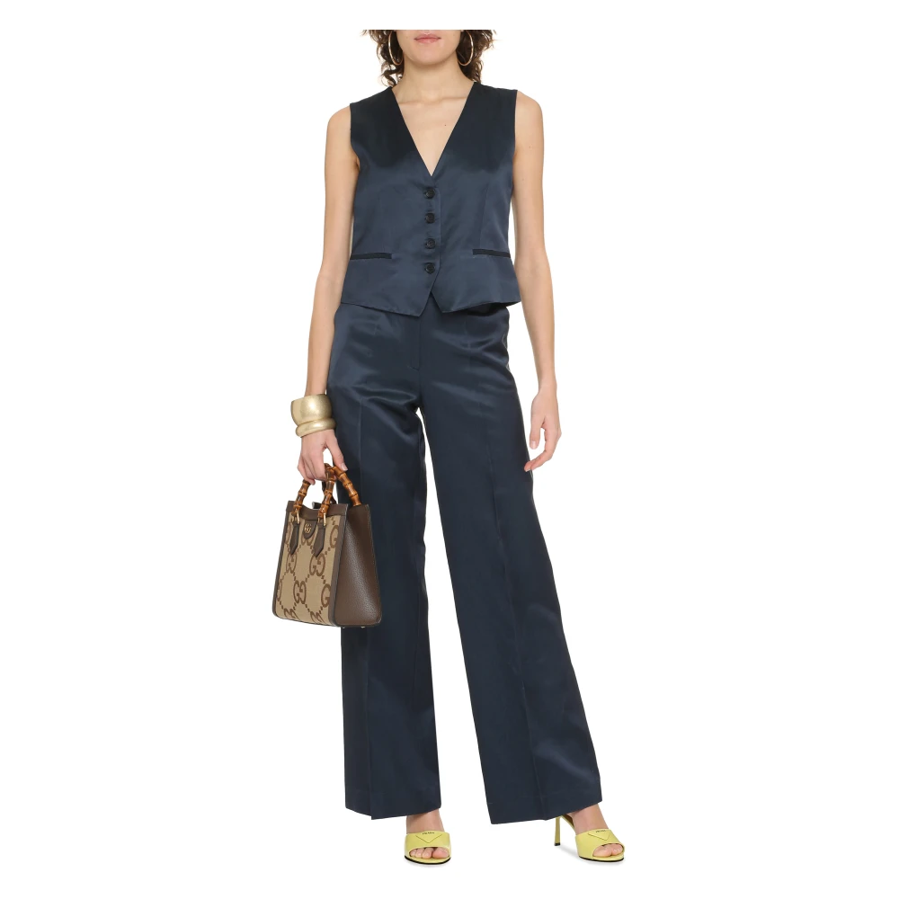 P.a.r.o.s.h. V-hals Single-Breasted Vest Blue Dames