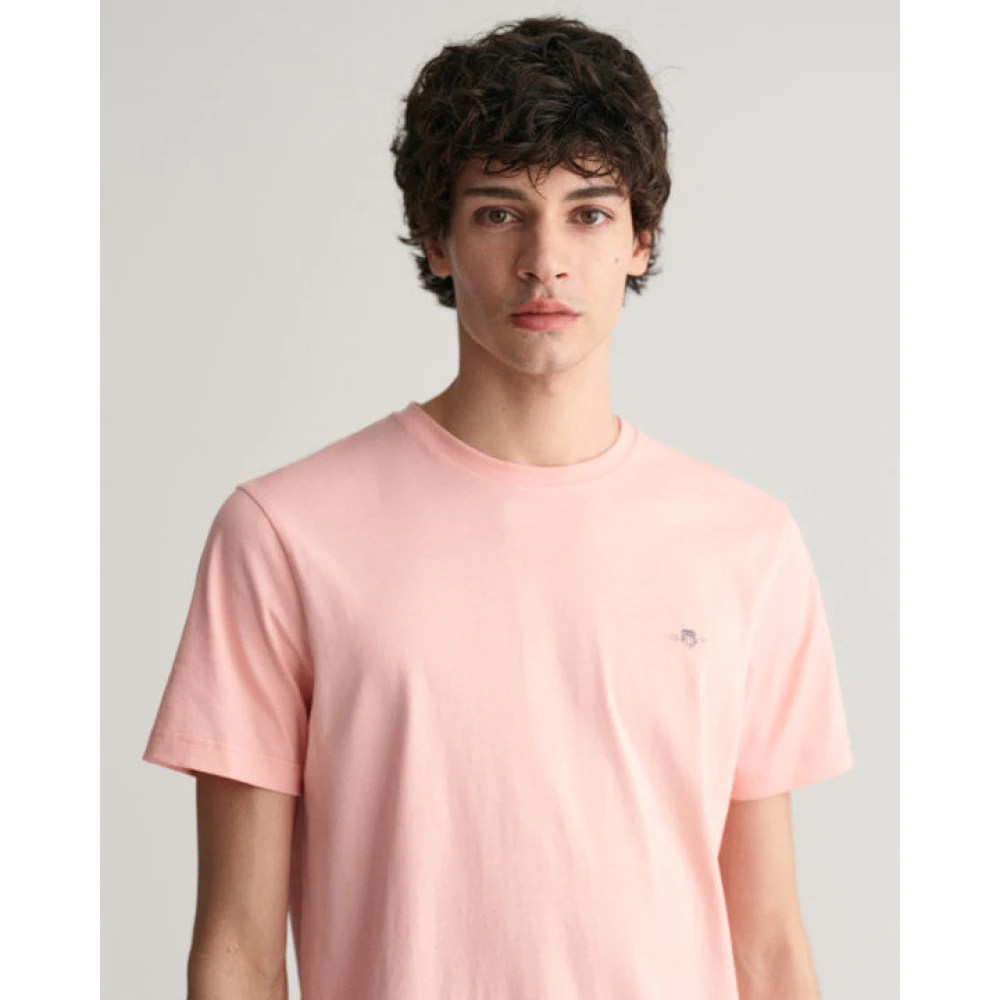 Gant Schild T-shirt Top Pink Heren