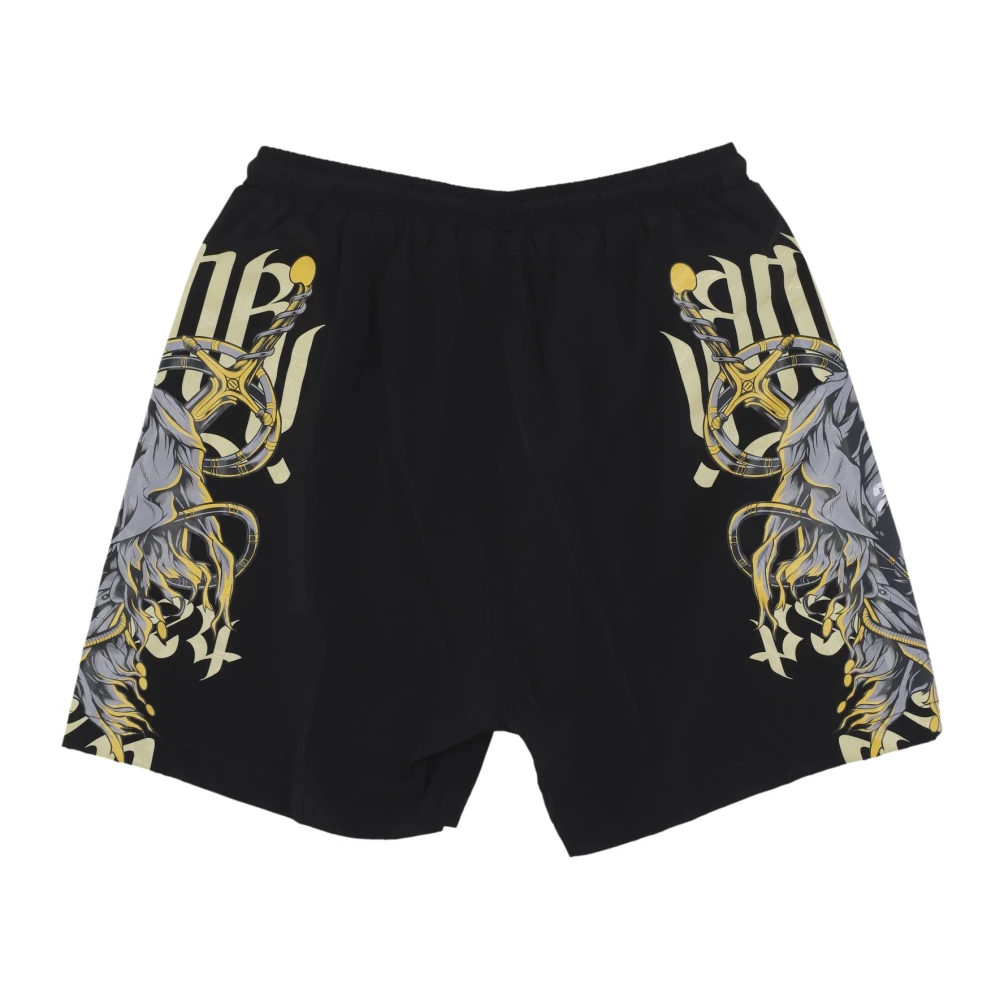 Dolly Noire Zwarte Skull Swimshorts met Mesh Black Heren