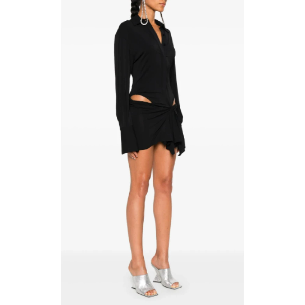 The Attico Zwarte Mini Jurk Elegante Stijl Black Dames