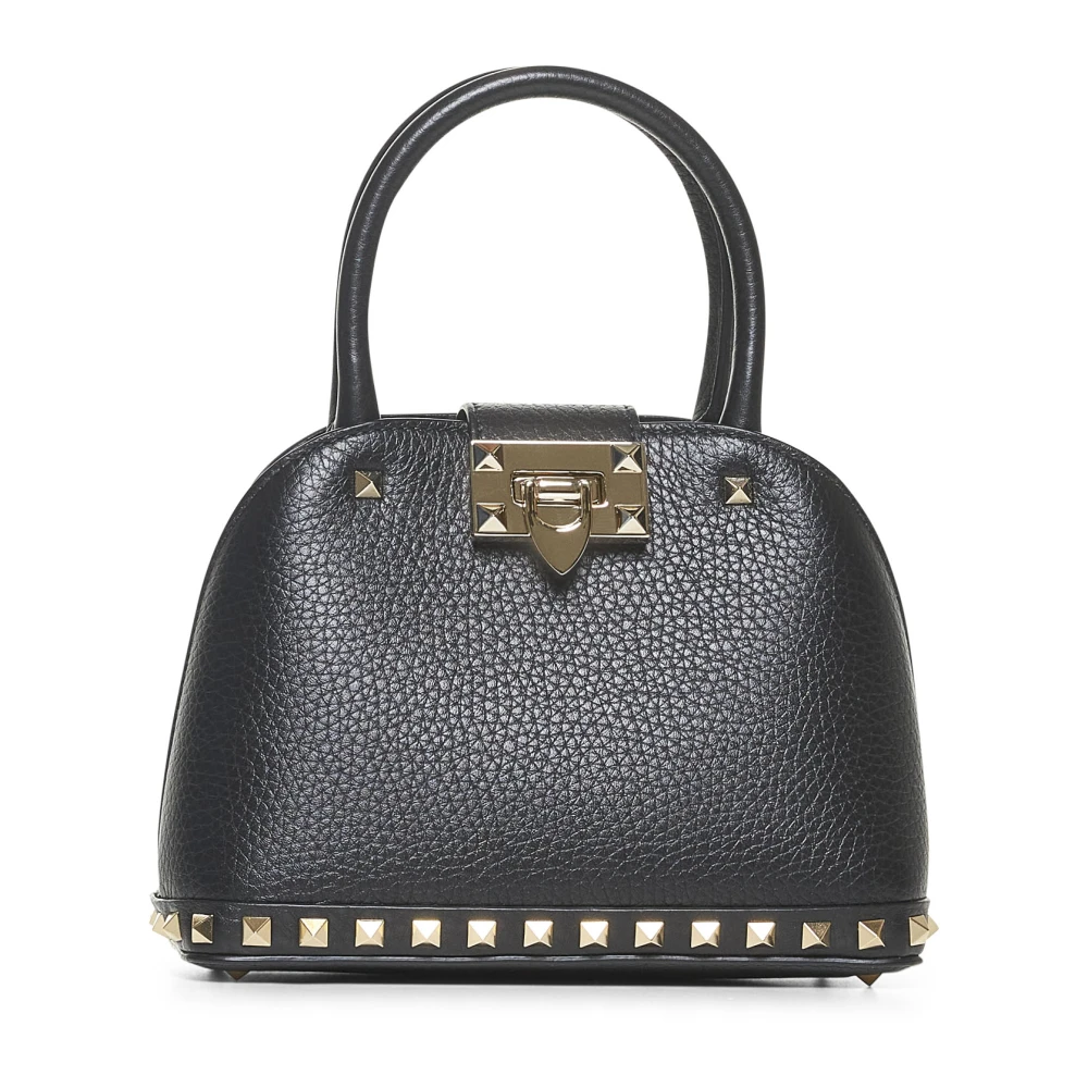 Valentino Garavani Zwarte leren schoudertas met studs Black Dames