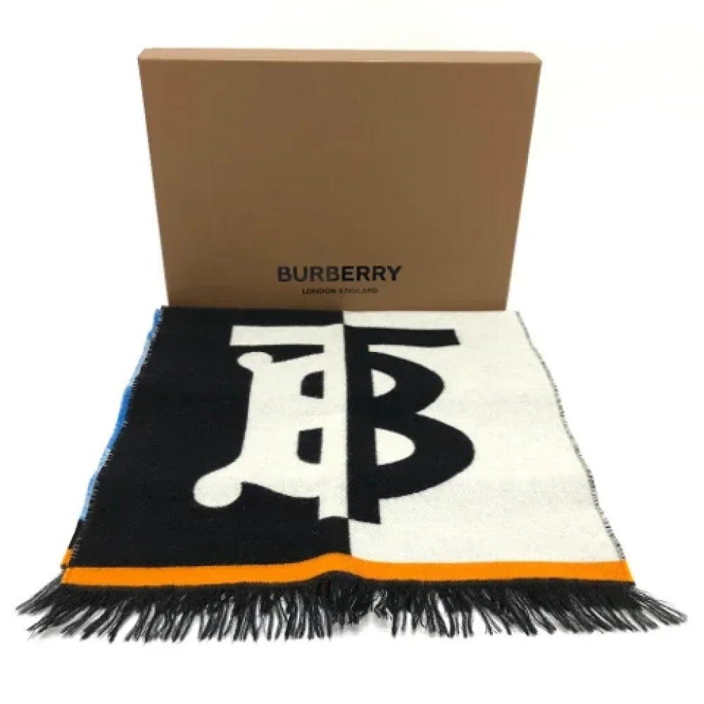 Burberry Vintage Pre-owned Wool scarves Black Dames