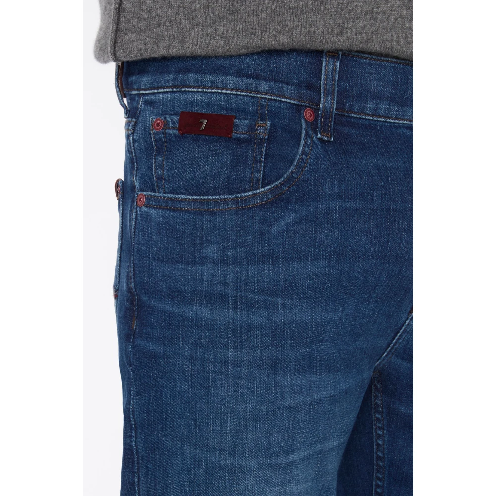 7 For All Mankind Slim Fit Jeans Donkerblauw Blue Heren