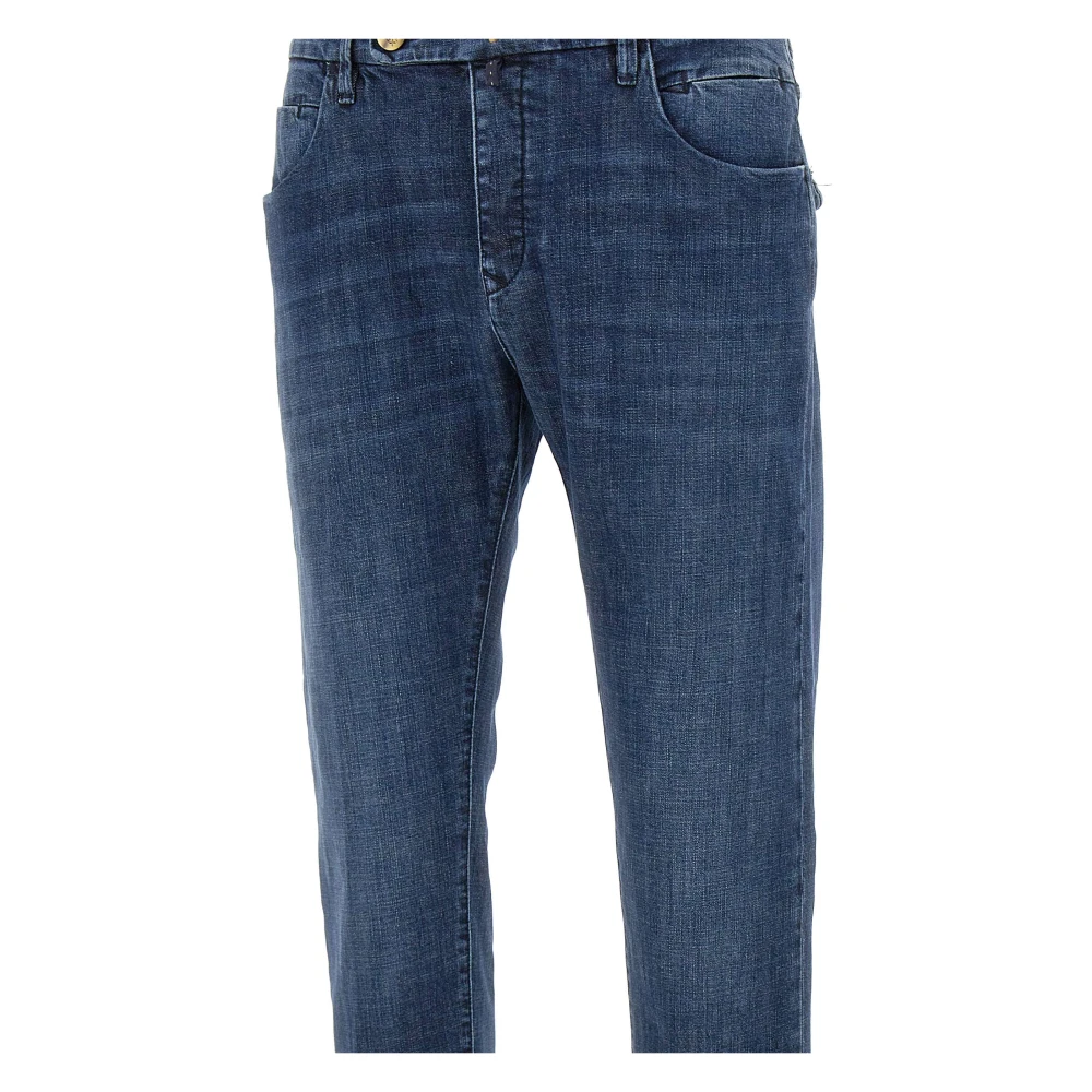 Incotex Donkerblauwe Stretch Denim Jeans Blue Heren