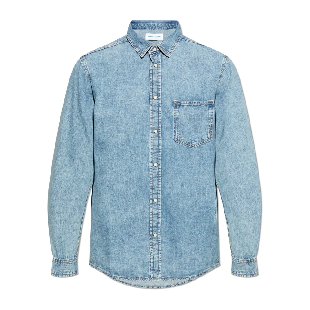 Samsøe Sadamon Denim Overhemd Blue Heren