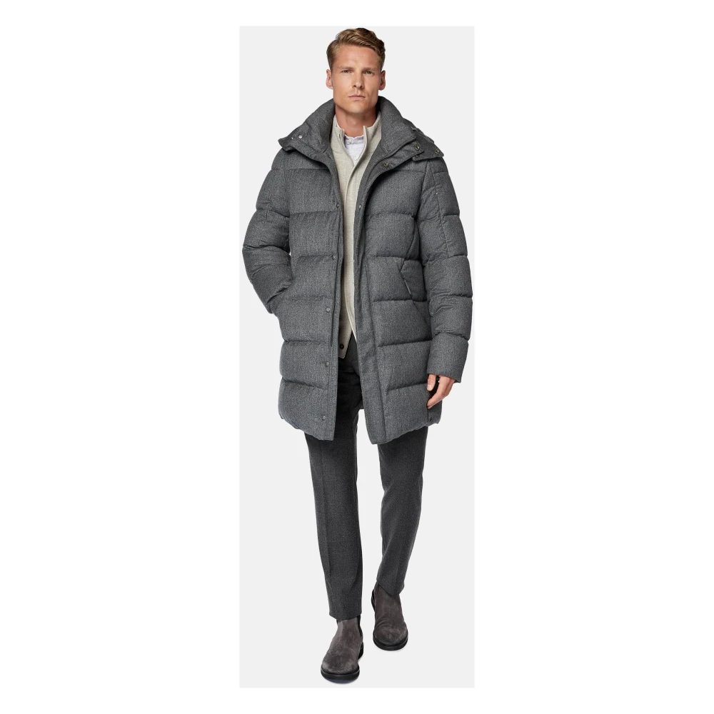 Boggi Milano Flannel Parka gevoerd met ganzen dons Gray Heren
