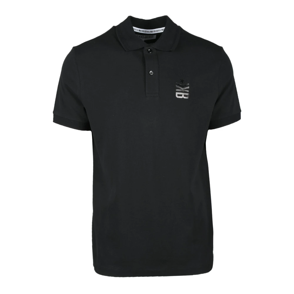 Bikkembergs Katoen Elastaan Polo Shirt Black Heren