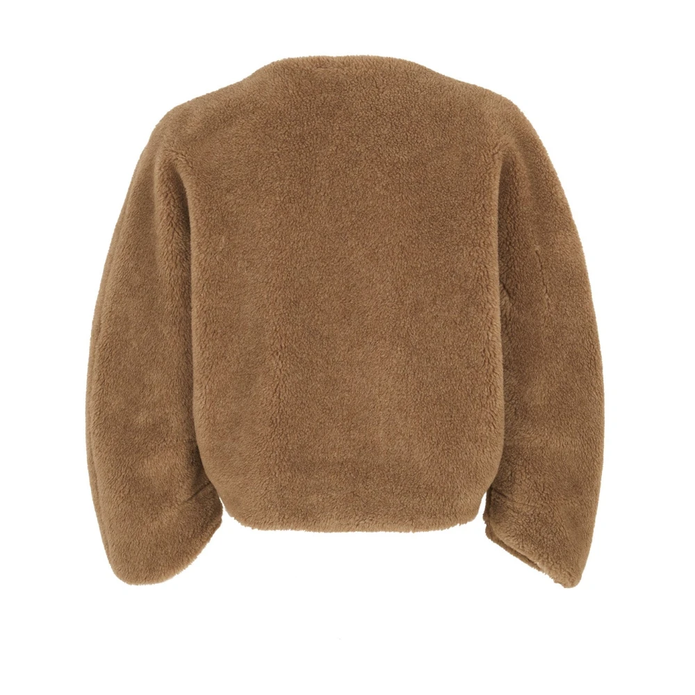 Cortana Bruine Wol en Zijde Korte Jas Brown Dames